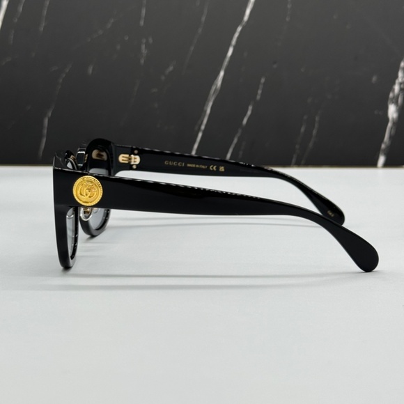 NEW GG1409SK 001 GUCCI BLACK GREY ROUND WOMEN GUCCI SUNGLASSES - Picture 7 of 14